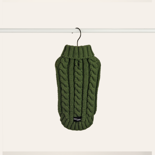 DAN & SAM OLIVE GREEN KNITTED SWEATER