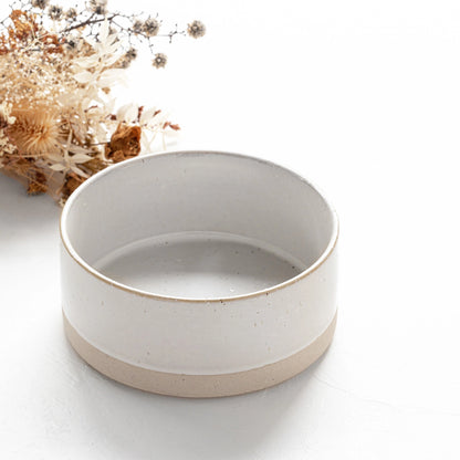 ANIMALS IN CHARGE DOG WATER BOWL WHITE STONEWARE