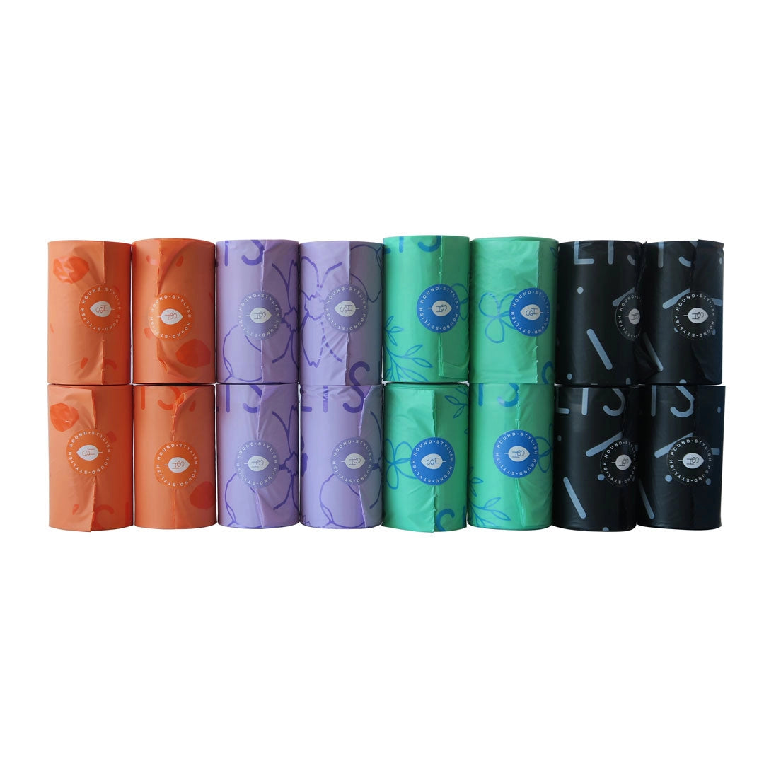 8 ROLLS BIODEGRADABLE COMPOSTABLE POOP BAG (120 BAGS)
