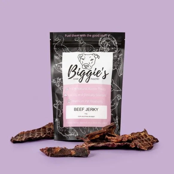 BIGGIE'S RAW PANTRY BEEF JERKY 125G