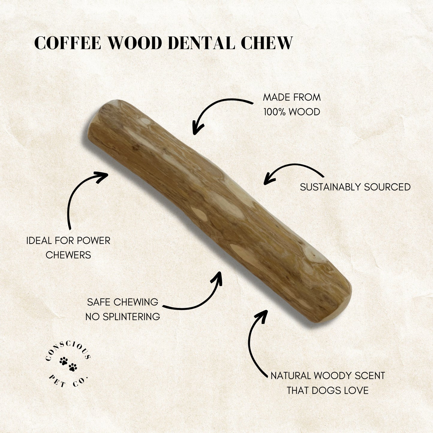 CONSCIOUS PET CO. COFFEE WOOD CHEWS
